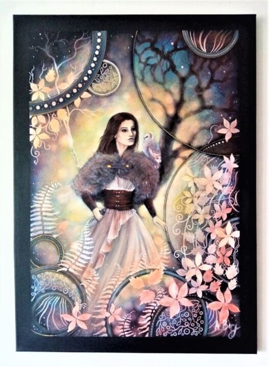 Painting titled "The Huntress" by Alena Bery, Original Artwork, Acrylic