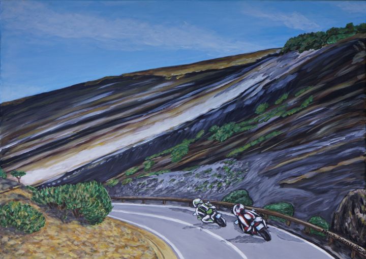 Painting titled "Tour durch Teide-Na…" by Alena Drisner, Original Artwork, Acrylic