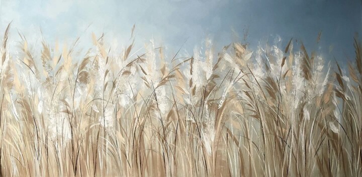 Картина под названием "Summer field II" - Alena Kalevich, Подлинное произведение искусства, Акрил
