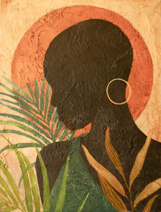 Peinture intitulée "African Woman" par Alena Korobova, Œuvre d'art originale, Acrylique