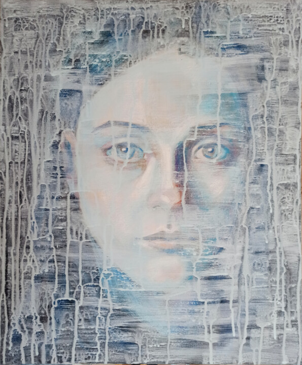 Malarstwo zatytułowany „Cate” autorstwa Alena Masterkova, Oryginalna praca, Akryl Zamontowany na Drewniana rama noszy