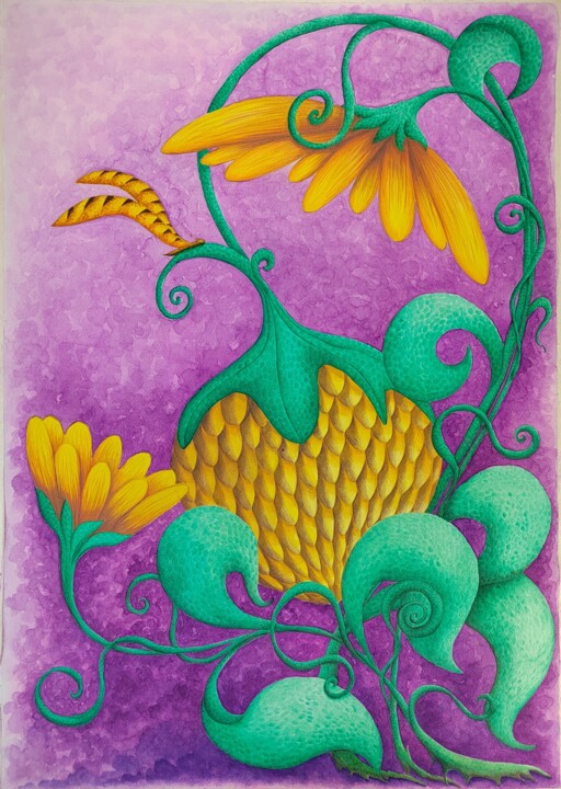Ζωγραφική με τίτλο "Fruit" από Alena Masyutina, Αυθεντικά έργα τέχνης, Ακουαρέλα