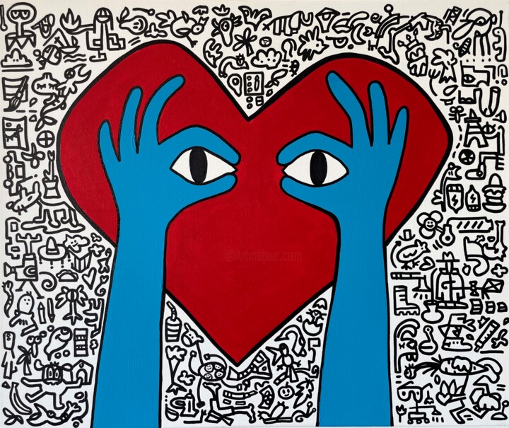 Desenho intitulada "I see love" por Alena Ogden, Obras de arte originais, Acrílico