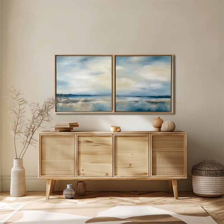 Painting titled "THE NORTH BEACH, fr…" by Alena Post, Original Artwork, Oil Mounted on Wood Stretcher frame