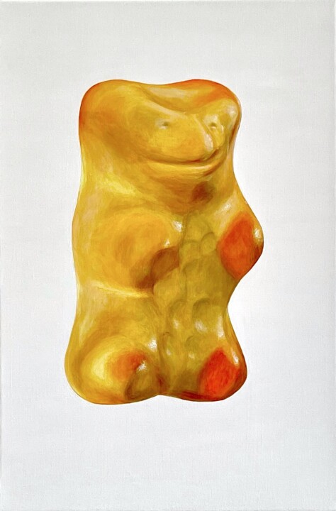 Картина под названием "Haribo orange" - Алена Прядун, Подлинное произведение искусства, Масло Установлен на Деревянная рама…