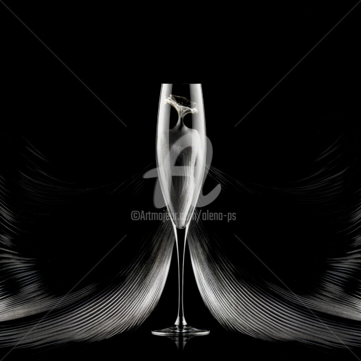Digital Arts titled "Champagne!" by Alena Ps, Original Artwork, Digital Collage