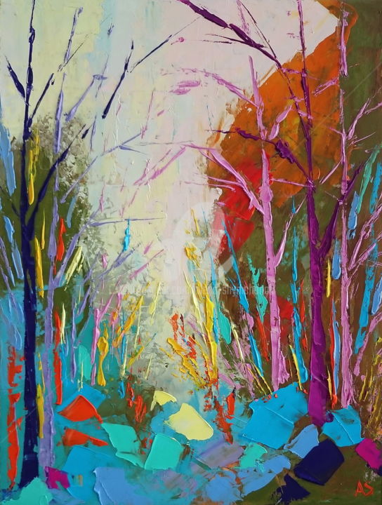 spring coming original palette knife oil painting alena shymchonak