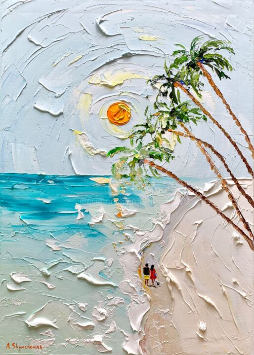 Peinture intitulée "Hot hearts; origina…" par Alena Shymchonak, Œuvre d'art originale, Huile