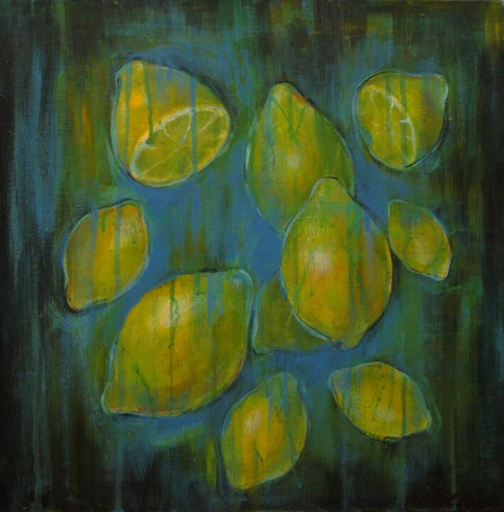 Painting titled "Lemons" by Alena Volkava, Original Artwork, Acrylic