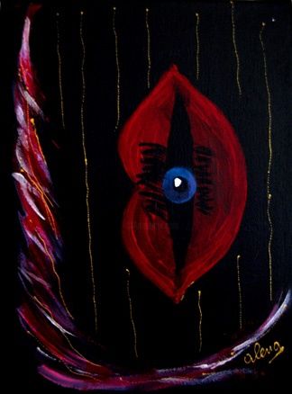 Painting titled "Mon oeil !!" by Alena, Original Artwork