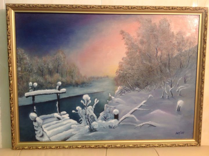 「Волшебница зима」というタイトルの絵画 Алла Морозоваによって, オリジナルのアートワーク