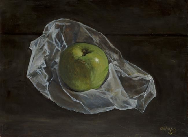 Pintura titulada "apple" por Alex Ocampo, Obra de arte original