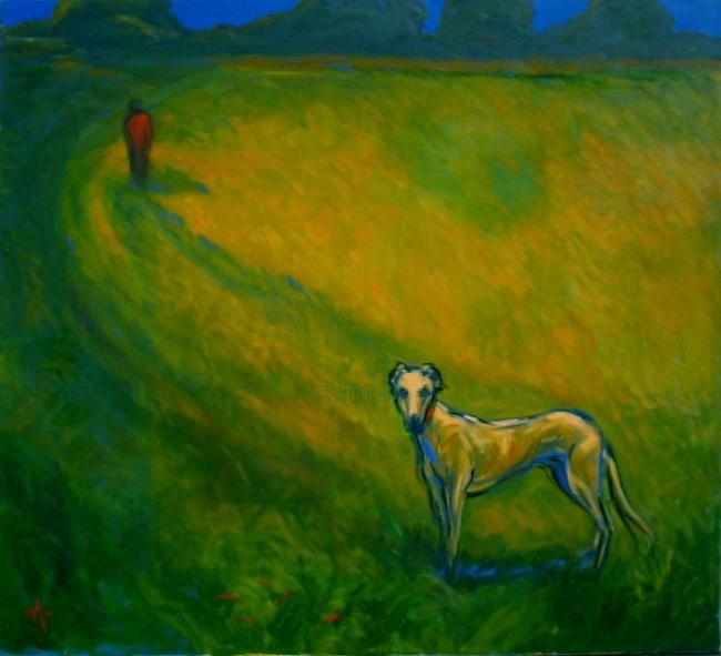 Pintura titulada "the hound" por Alex Ocampo, Obra de arte original