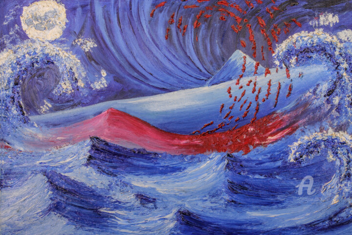 Painting titled "Rupture" by Alepph.K, Original Artwork, Oil