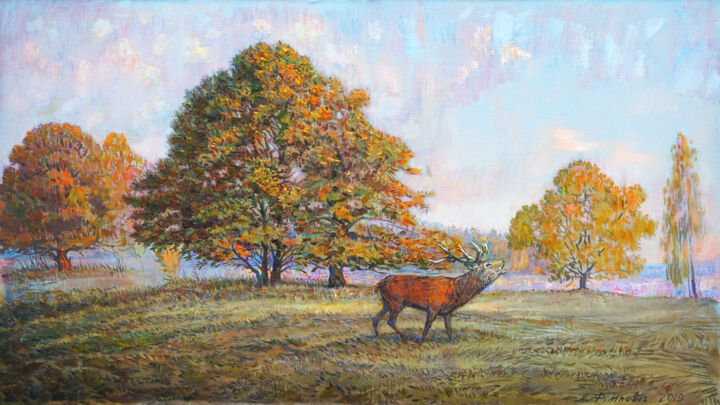 Pintura titulada ""Echo of autumn"" por Ales Filipovich, Obra de arte original, Oleo