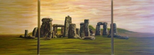Pittura intitolato "Stonehenge" da Alesco, Opera d'arte originale