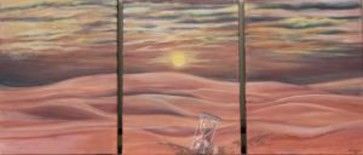 Pittura intitolato "Sabbia del tempo" da Alesco, Opera d'arte originale