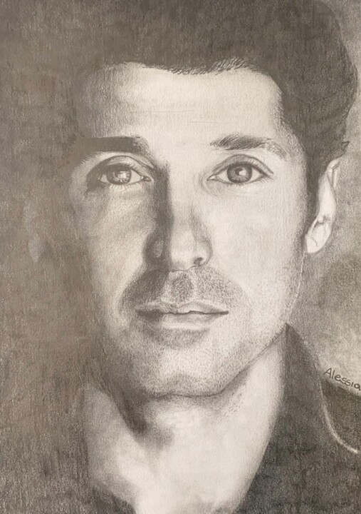 Disegno intitolato "Patrick Dempsey" da Alessandra Di Leva, Opera d'arte originale, Matita