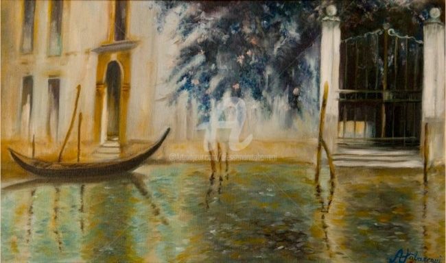 Malerei mit dem Titel "VENEZIA ROMANTICA" von Alessandra Tabarrani, Original-Kunstwerk, Öl