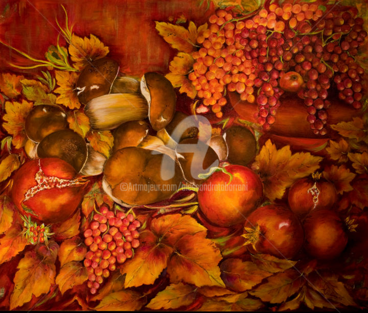 Painting titled "RICORDI D'AUTUNNO" by Alessandra Tabarrani, Original Artwork, Oil