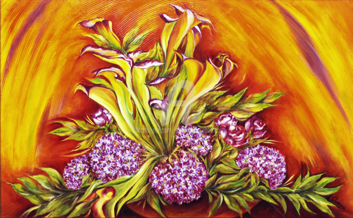 Painting titled "COLORI E PROFUMI PE…" by Alessandra Tabarrani, Original Artwork, Oil