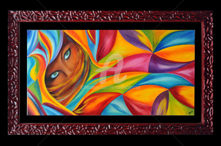 Painting titled ""GUARDO I COLORI DE…" by Alessandra Tabarrani, Original Artwork, Oil