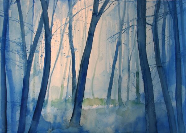 Malarstwo zatytułowany „Fog in the forest” autorstwa Alessandro Andreuccetti, Oryginalna praca, Olej
