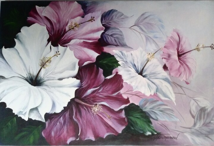 Pintura intitulada "Flores" por Alessandro Bortolini, Obras de arte originais, Óleo