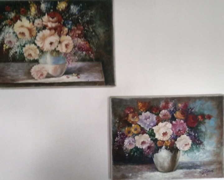 Pintura intitulada "Florais 2" por Alessandro Bortolini, Obras de arte originais, Óleo