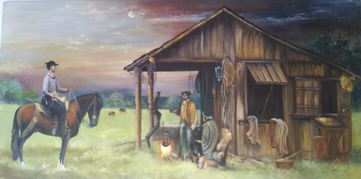 Pintura intitulada "Homem do campo" por Alessandro Bortolini, Obras de arte originais, Óleo