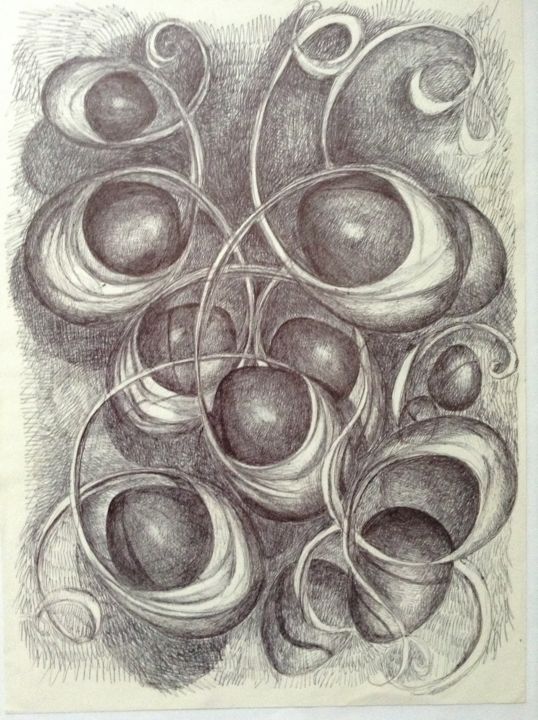 Disegno intitolato "Dinamica Embrionale" da Ale Kan, Opera d'arte originale, Altro