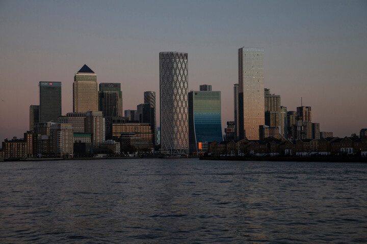 摄影 标题为“Canary Wharf Skylin…” 由Alessandro Ceccarelli, 原创艺术品, 数码摄影