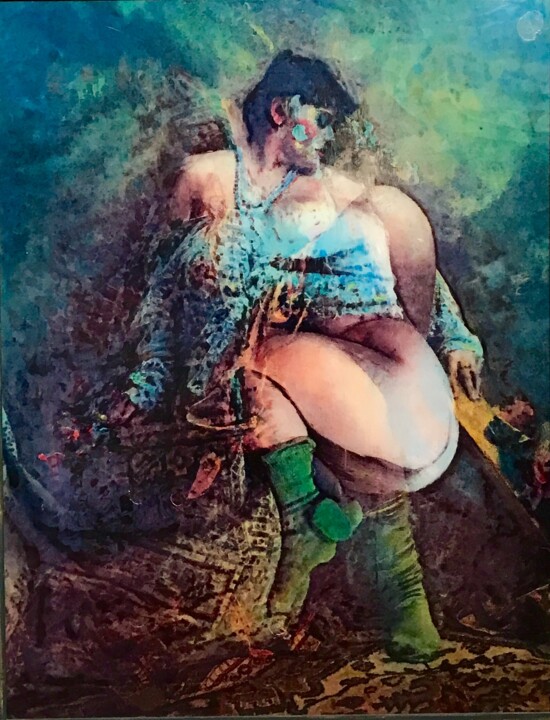 Painting titled "Omaggio a Saudek" by Alessandro Giusberti, Original Artwork, Oil