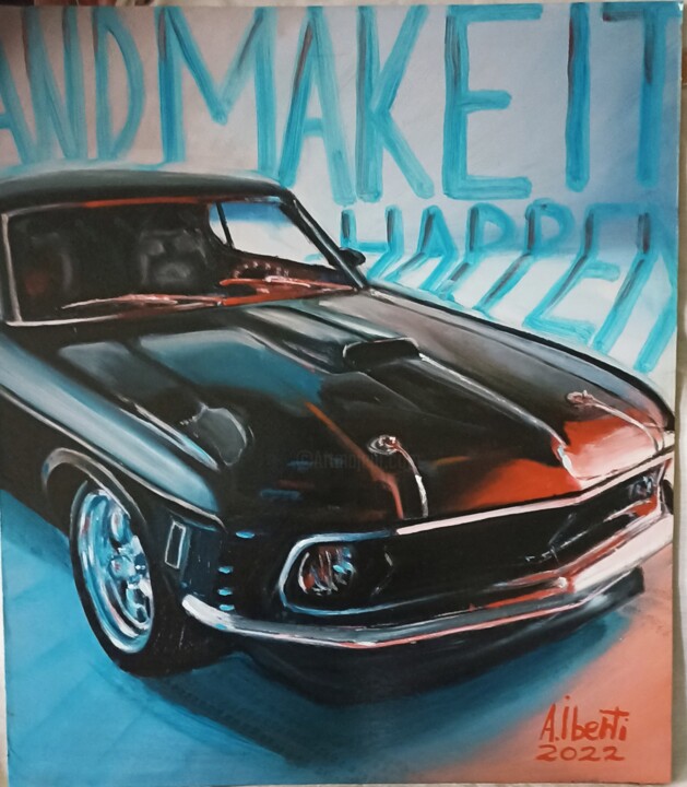 Painting titled "And make it happen" by Alessandro Iberti, Original Artwork, Oil