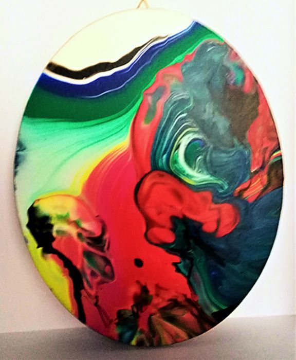 Painting titled "Onde 4" by Alessandro Merenda, Original Artwork, Acrylic Mounted on Wood Stretcher frame