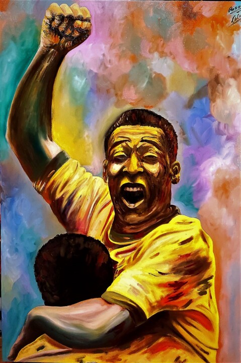 Painting titled "pELè" by Alessandro Rizzo, Original Artwork, Oil