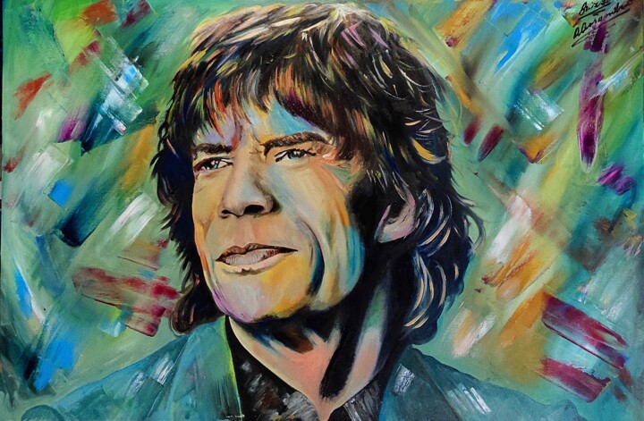 Painting titled "Mick Jagger" by Alessandro Rizzo, Original Artwork, Oil