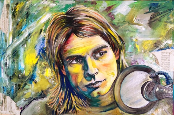 Painting titled "Kurt Cobain" by Alessandro Rizzo, Original Artwork, Oil