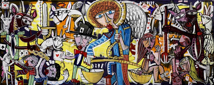 Malarstwo zatytułowany „Il Peso delle Anime” autorstwa Alessandro Siviglia, Oryginalna praca, Akryl