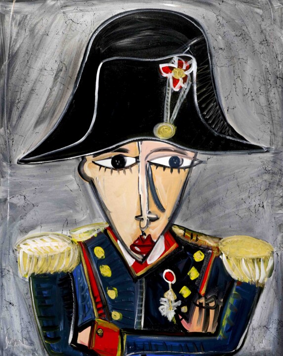 Painting titled "Napoleone" by Alessandro Siviglia, Original Artwork, Acrylic Mounted on Wood Stretcher frame