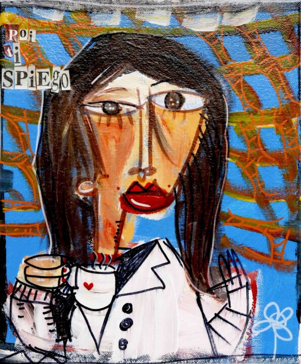 Painting titled "Poi ti Spiego" by Alessandro Siviglia, Original Artwork, Acrylic Mounted on Wood Stretcher frame