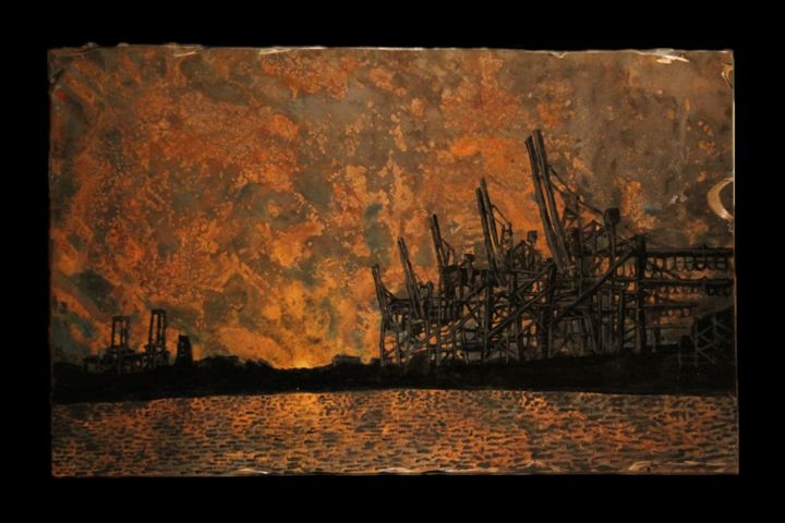 Pittura intitolato "tre volte all'alba" da Alessandro Carnevale, Opera d'arte originale