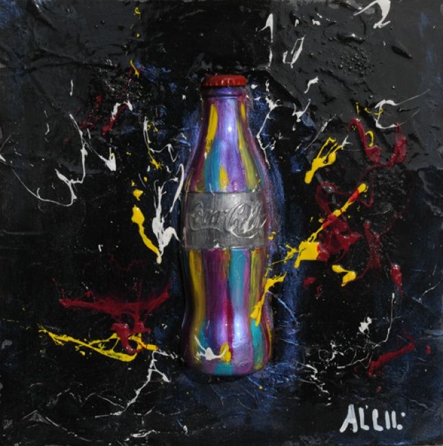 Schilderij getiteld "Coca Cola first" door Alessandro Coralli, Origineel Kunstwerk, Olie