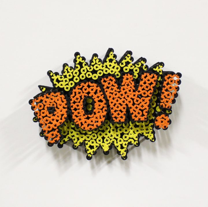 Sculpture titled "Mini Pow!" by Alessandro Padovan, Original Artwork, Metals