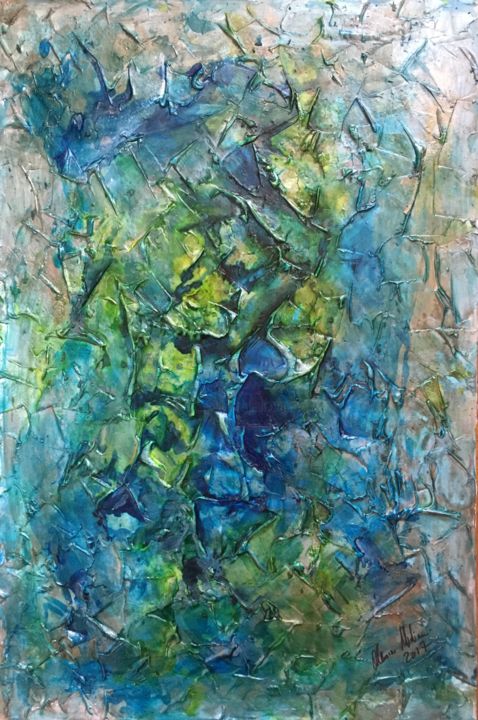 Painting titled "In the deep" by Alessia Nicolini, Original Artwork