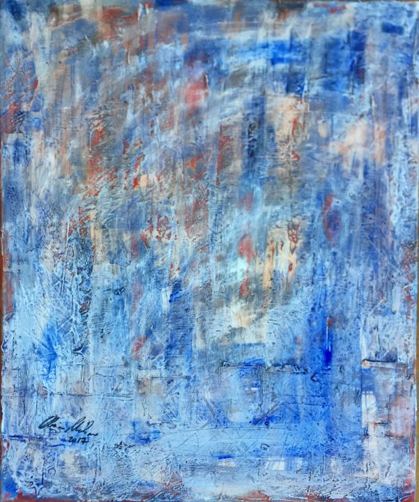 Painting titled "Blue attitude" by Alessia Nicolini, Original Artwork