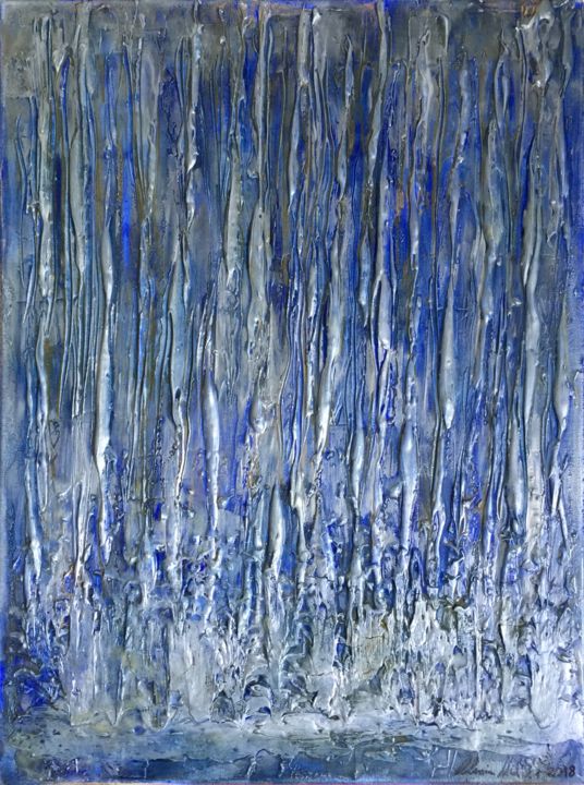 Painting titled "Rain" by Alessia Nicolini, Original Artwork