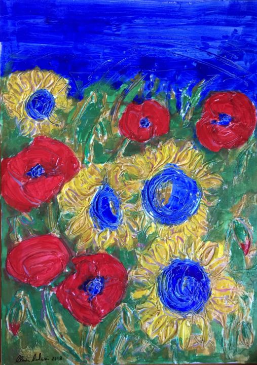 Painting titled "Colors of life" by Alessia Nicolini, Original Artwork