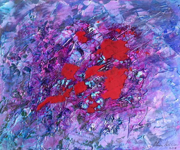Painting titled "Magma inside" by Alessia Nicolini, Original Artwork