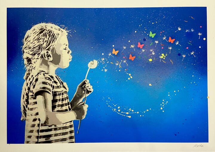 Prenten & gravures getiteld "Blow Blu Sky" door Alessio B, Origineel Kunstwerk, Digitale afdruk